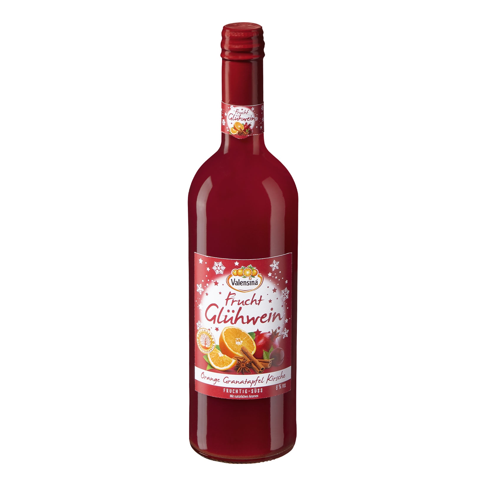 Valensina Fruchtgl&uuml;hwein Orange-Granatapfel-Kirsche 8,0 % vol 0,75 Liter - Bild 1