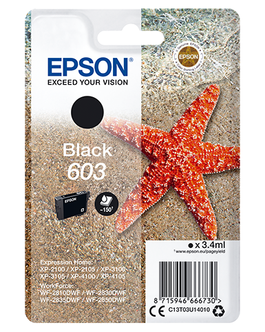 EPSON Expression Home INK 603 Workforce Black (RF/AM) T03U14020 - Bild 1