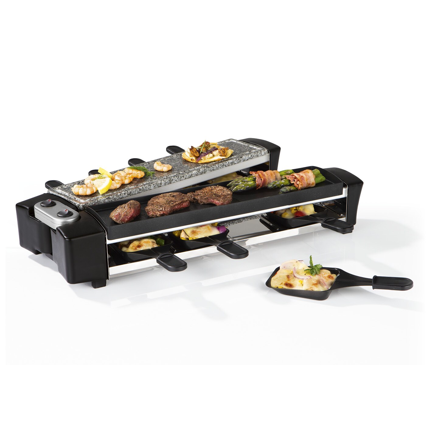 maxxmee raclette grill fur 8 personen 1100w schwarz schwenkbar online kaufen bei netto