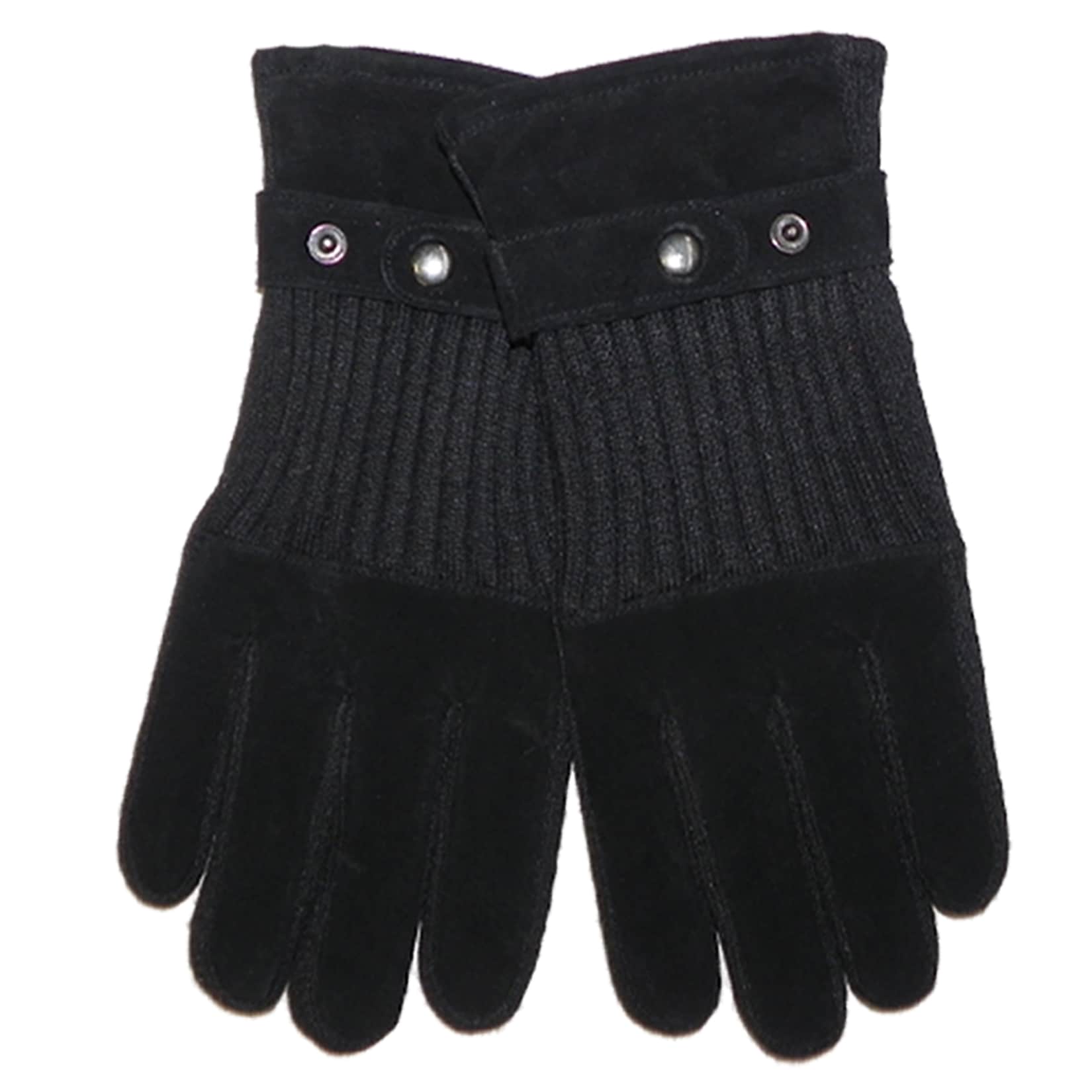 SoC Lederhandschuhe - Wildleder mit Strick - Gr. 8,5 - Bild 1