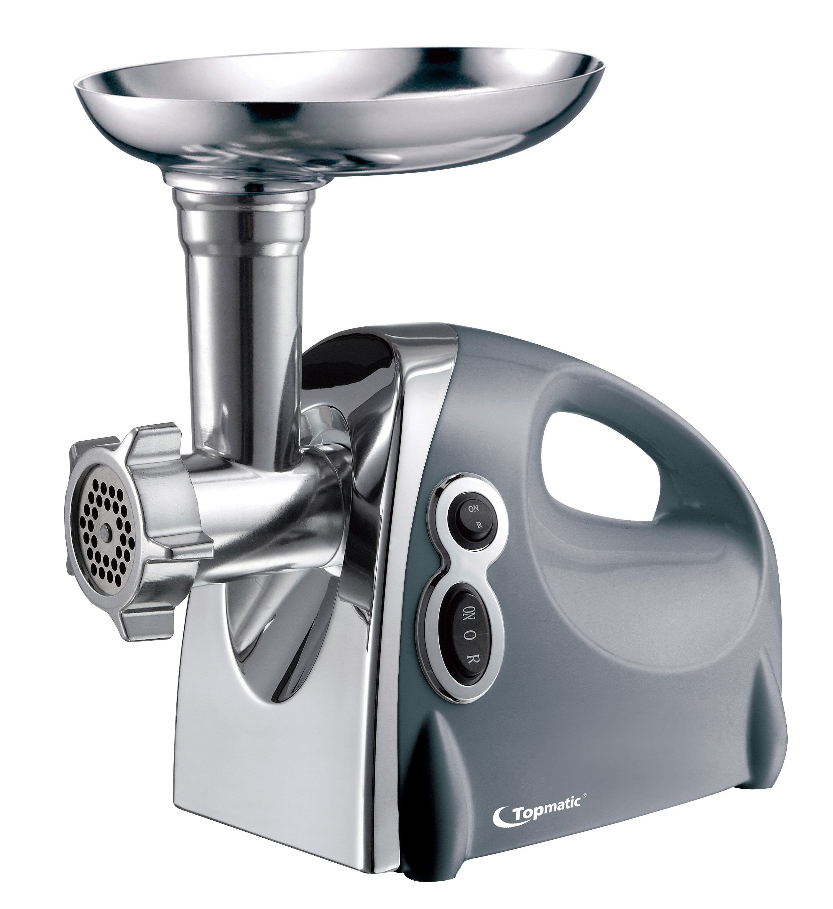 Topmatic MG-1200.3 silber elektrischer Fleischwolf 1200W Edelstahl R&uuml;ckw&auml;rtslauf Sicherheitsschalter - Bild 1