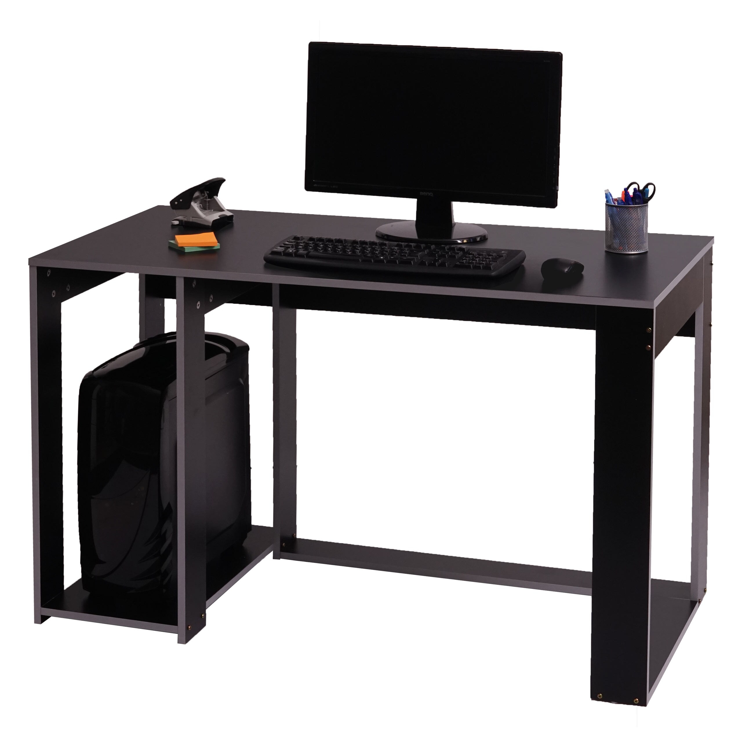 Schreibtisch MCW-J26, Computertisch B&uuml;rotisch, 120x60x76cm ~ schwarz-grau - Bild 1