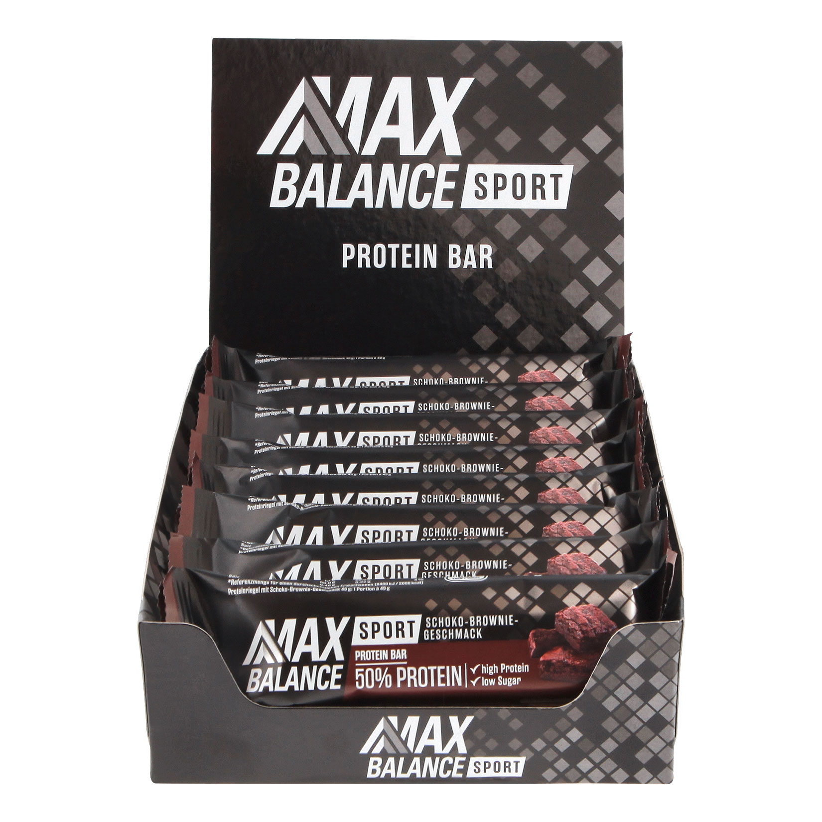 MaxBalance 50% Sport Proteinriegel Schoko-Brownie 45 g, 12er Pack - Bild 1