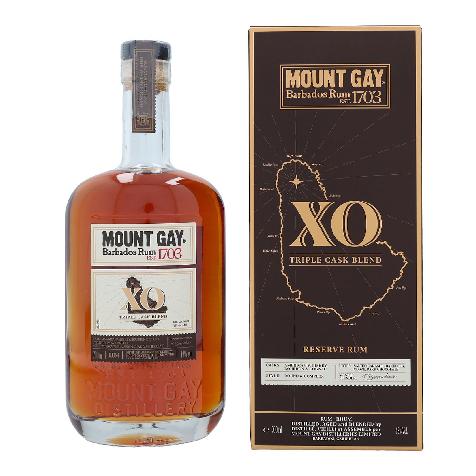 Mount Gay XO Triple Cask Blend Rum 43,0 % vol 0,7 Liter