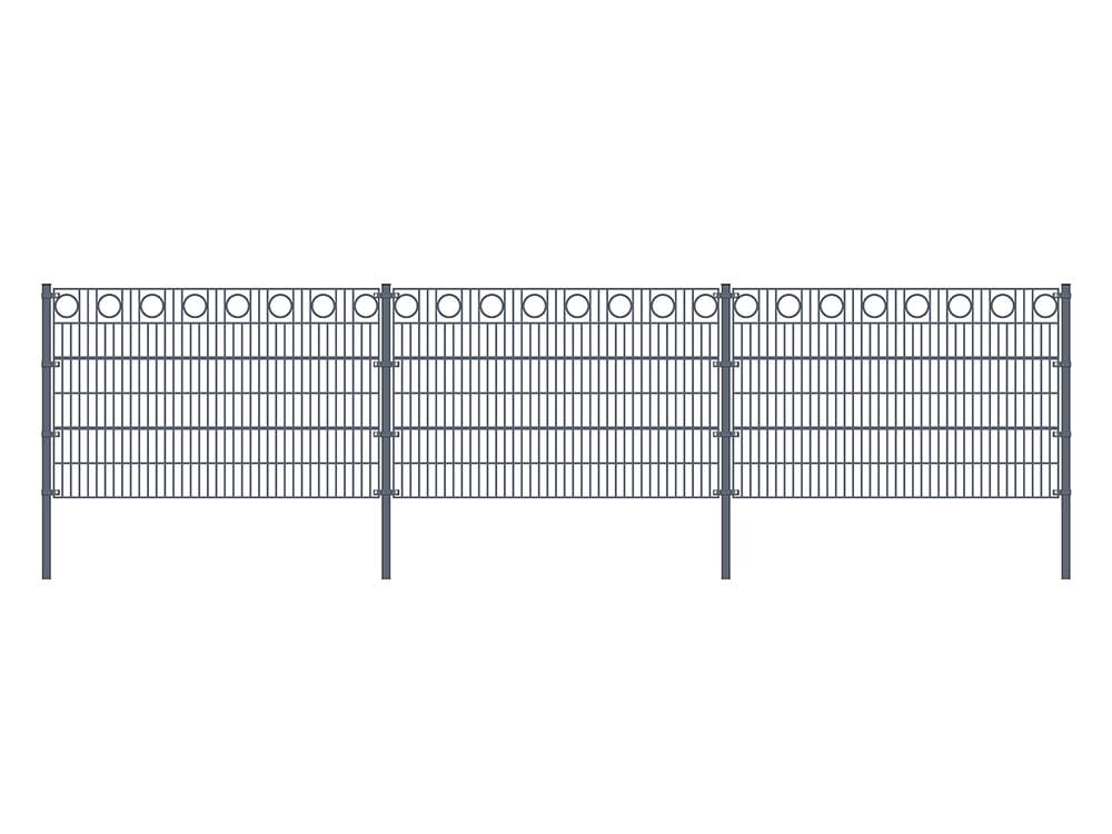HOME DELUXE Doppelstabmattenzaun anthrazit KREIS versch. Ausf&uuml;hrungen - Bild 1