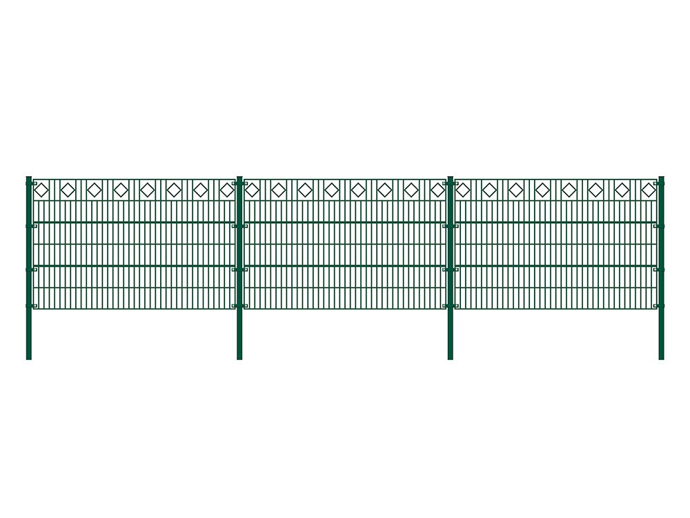 HOME DELUXE Doppelstabmattenzaun grün RAUTE versch. Ausführungen | 04058166160799