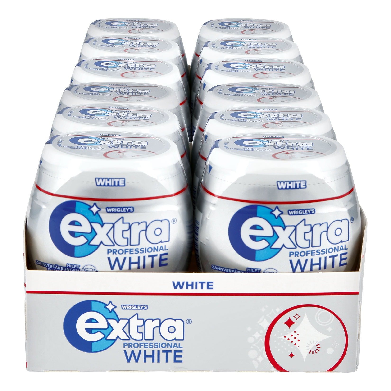 Wrigley's Extra Professional White zuckerfrei Dose 50 St&uuml;ck, 12er Pack - Bild 1
