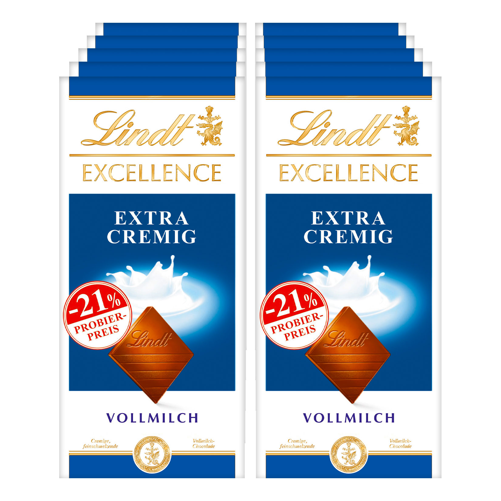 Lindt Excellence Extra Cremig 100g, 10er Pack - Bild 1