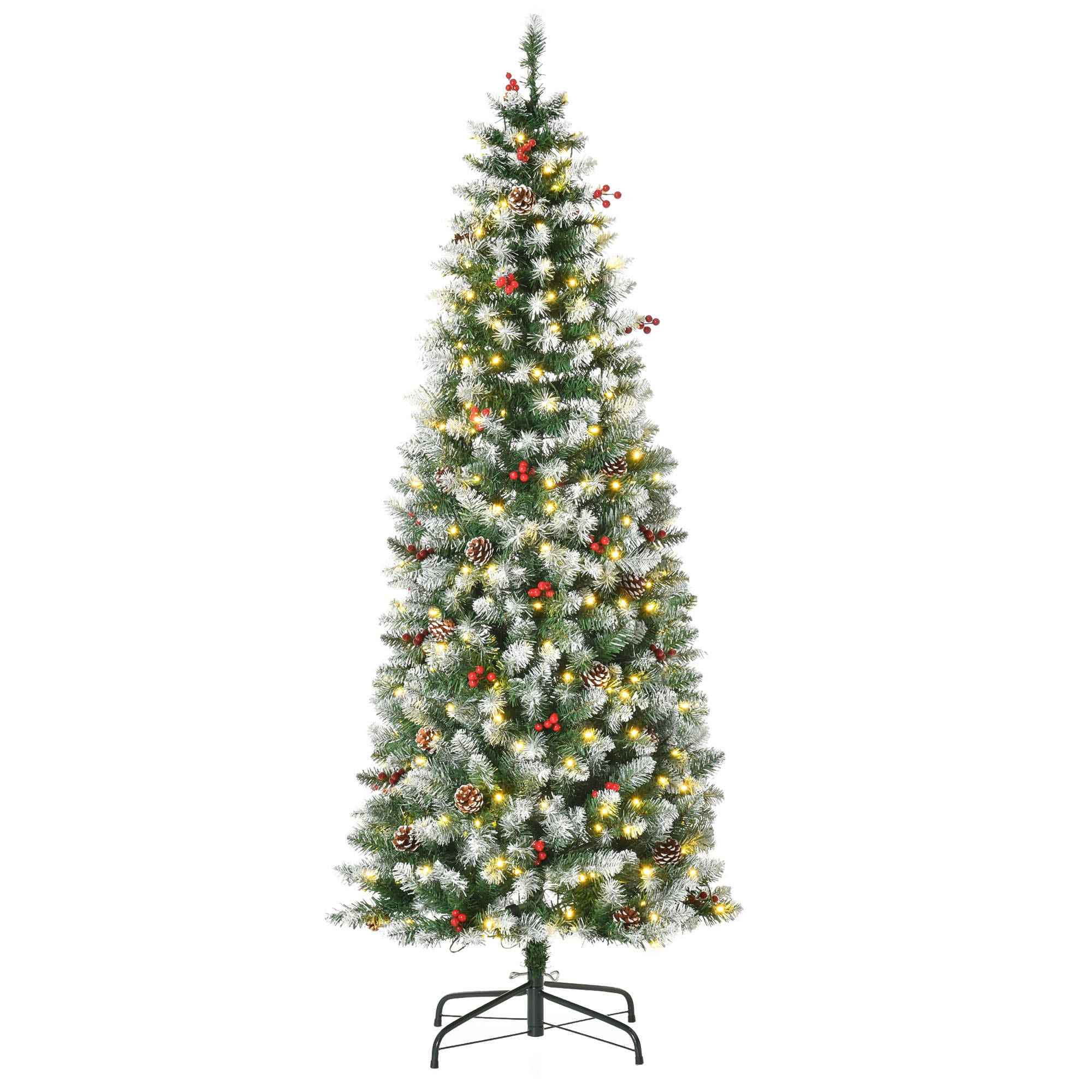 HOMCOM Vorbeleuchteter Weihnachtsbaum PVC, Stahl - Bild 1