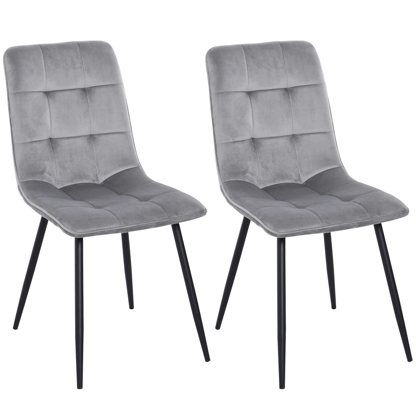 HOMCOM Esszimmerstuhl Samtartiges Polyester, Schaumstoff, Metall; | 04251774918039