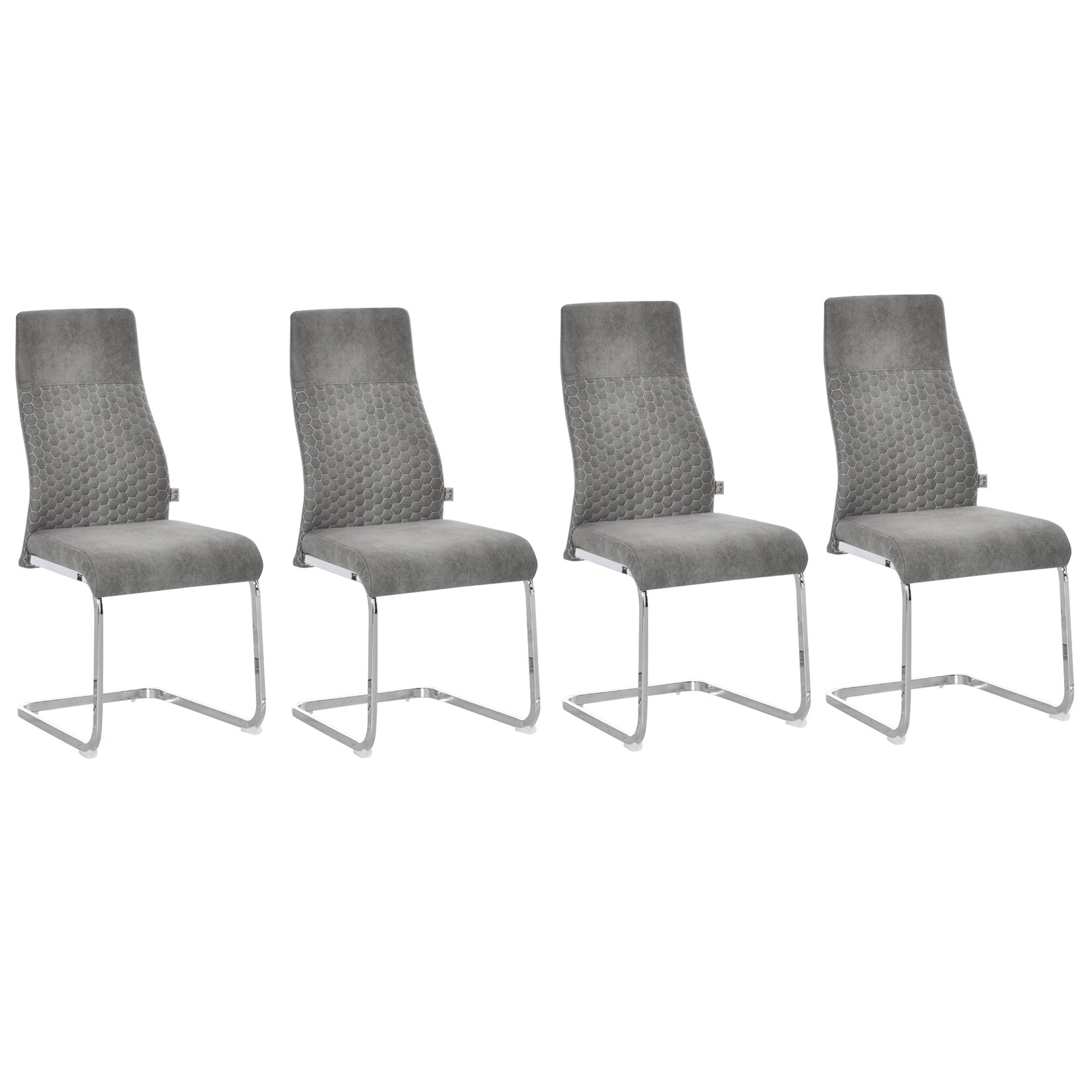HOMCOM Esszimmerstühle Mikrofaser-Tuch, Stahl | 04251774984812