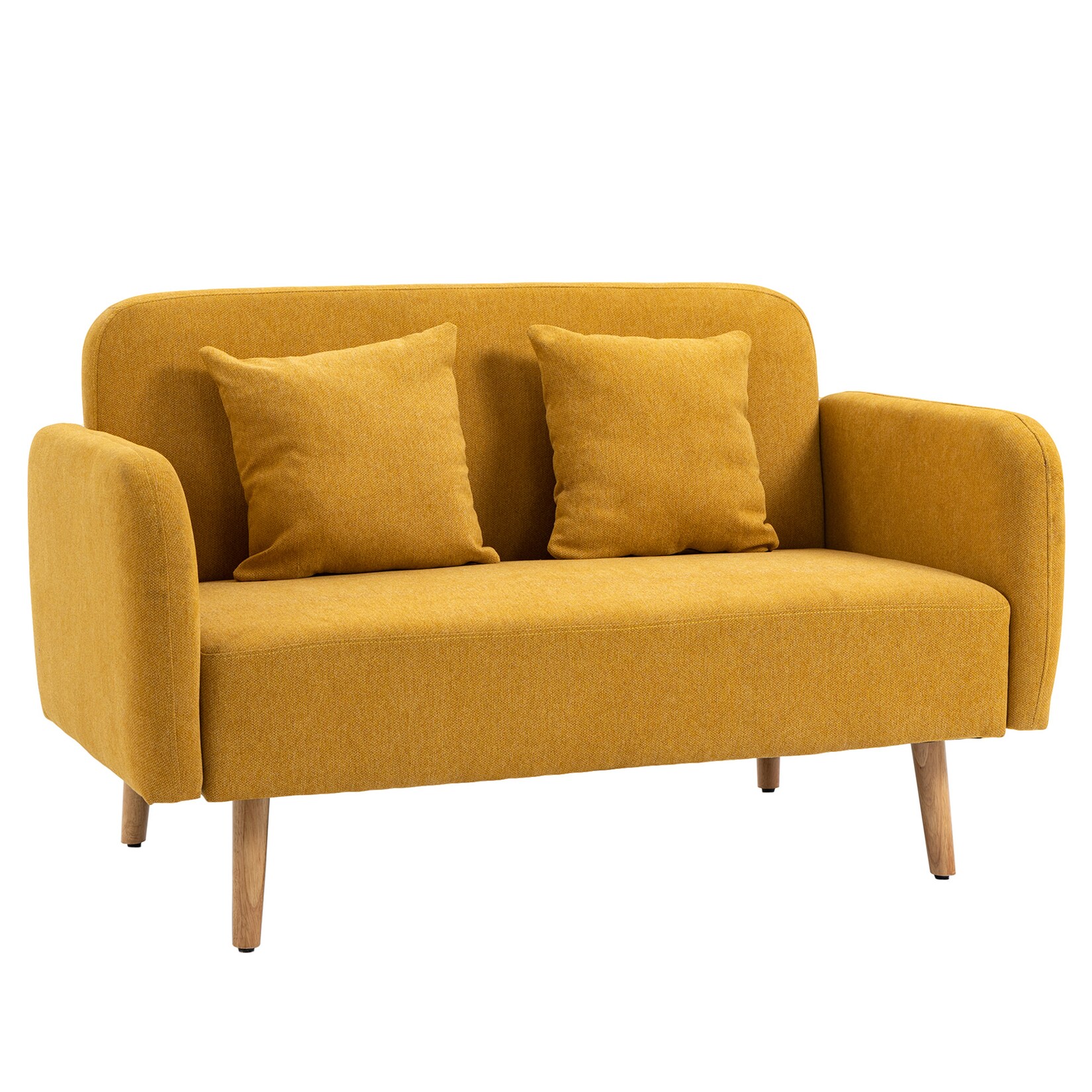 HOMCOM Sofa samtartiges Polyester, Gummiholz, Schaumstoff | 04251774921183