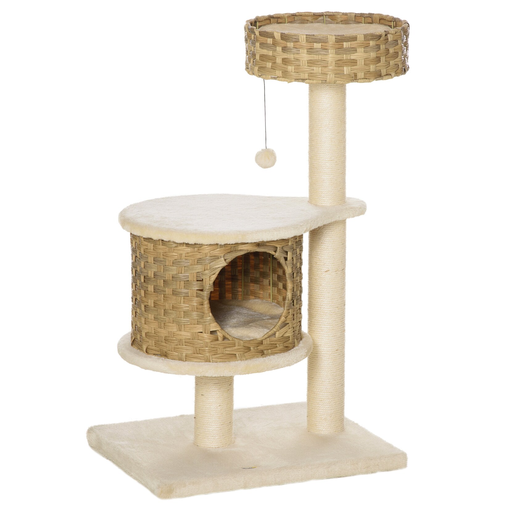 PawHut Kratzbaum Spanplatte, Sisal, samtartiges Polyester, PE | 04251774927857