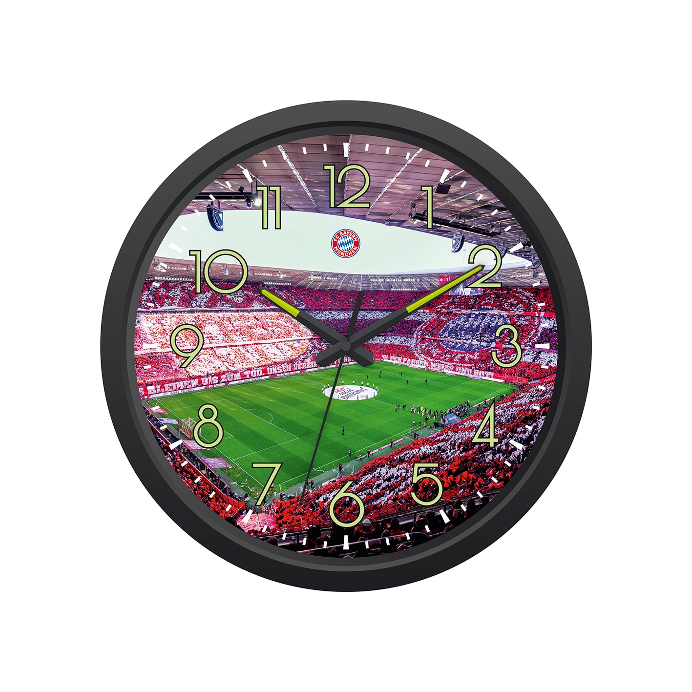 FCB Wanduhr Glow in the dark 34cm 1,5V mehrfarbig mit Logo - Bild 1