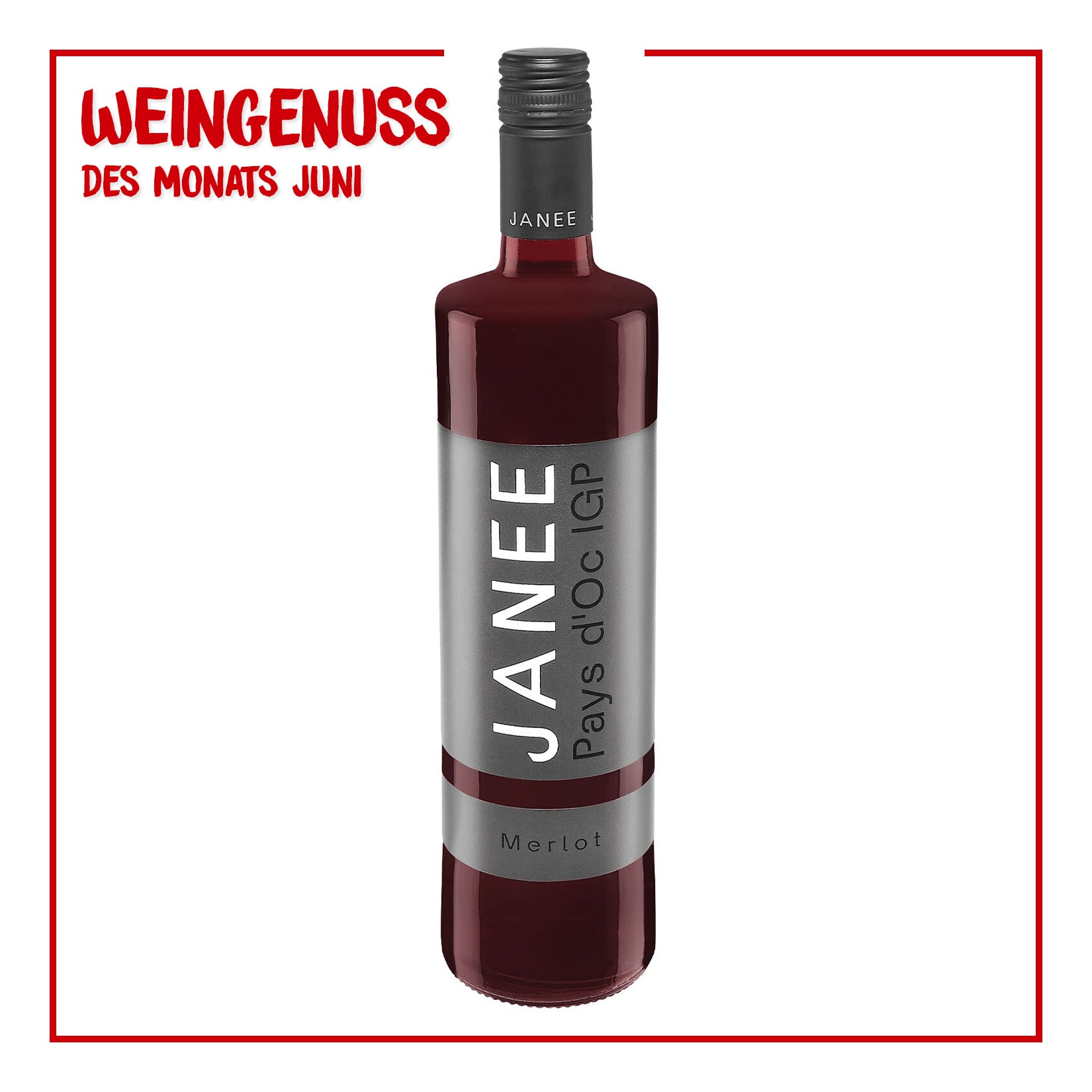 JANEE rouge Merlot IGP 13,0 % vol 0,75 Liter - Bild 1