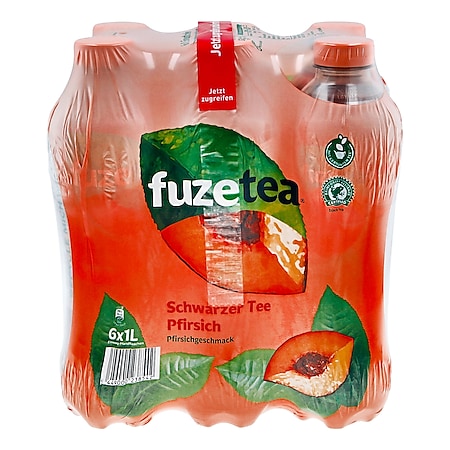 Fuze Tea Eistee Schwarzer Tee Pfirisch 1 Liter, 6er Pack - Bild 1