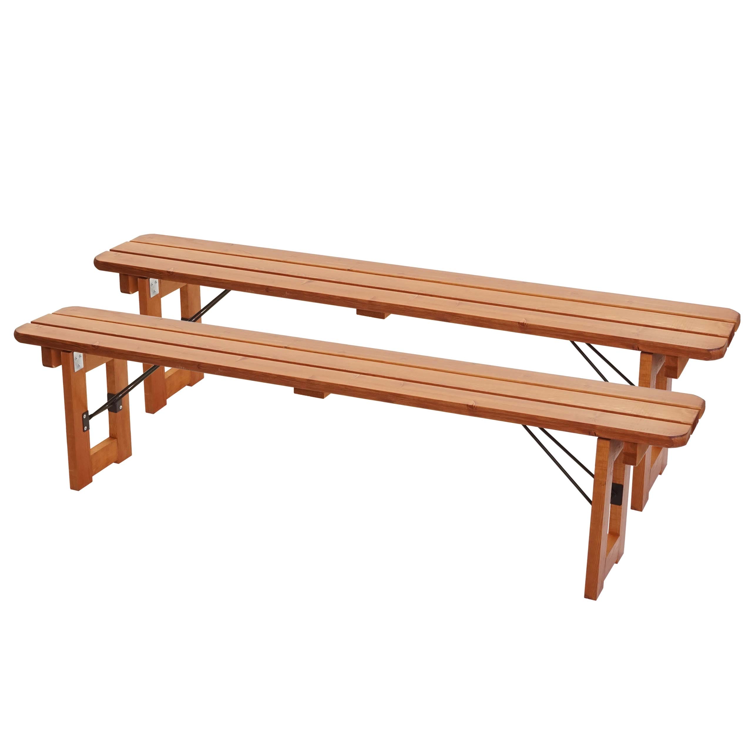 2er-Set Bank MCW-J61, Sitzbank f&uuml;r Biertischgarnitur Bierbank Gartenbank, Gastronomie-Qualit&auml;t, klappbar Holz lackiert, 180cm - Bild 1