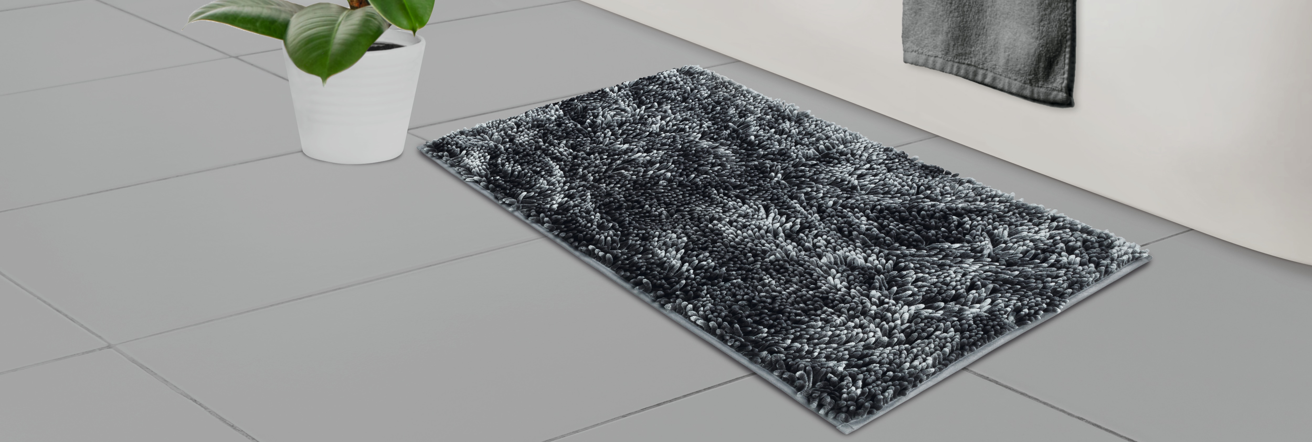 Dekor Badematte ca. 60 x 90 cm - anthrazit - versch. Farben - Bild 1