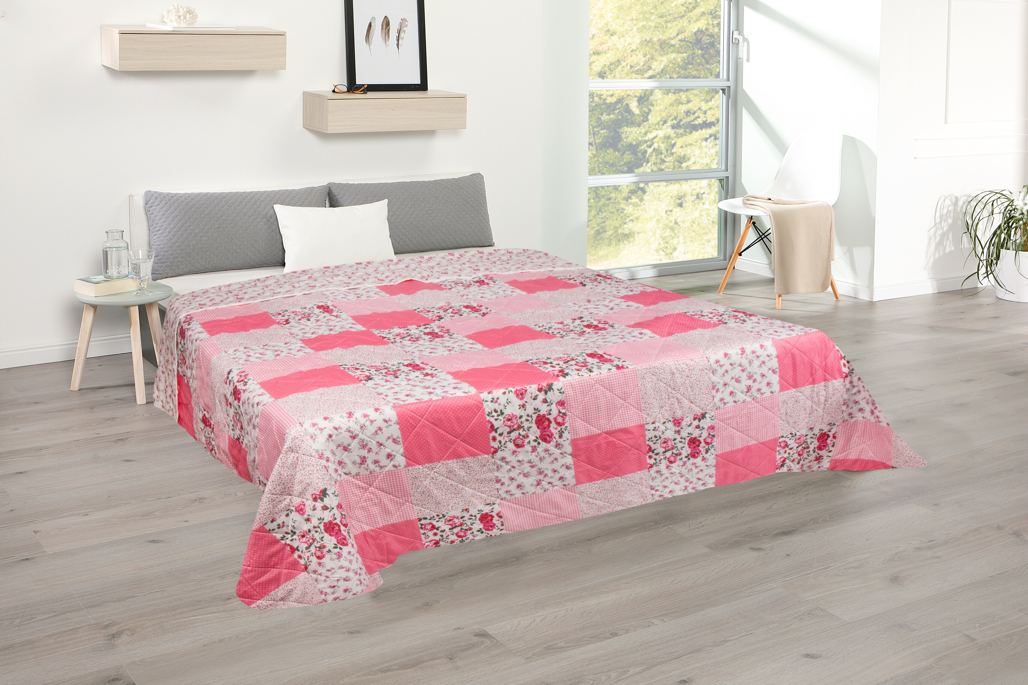 Dekor Tagesdecke - Patchwork Blumen - versch. Farben - Bild 1