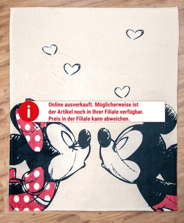 Disney's Flanell-Fleecedecke Mickey & Minnie - beige - versch. Farben  online kaufen bei Netto
