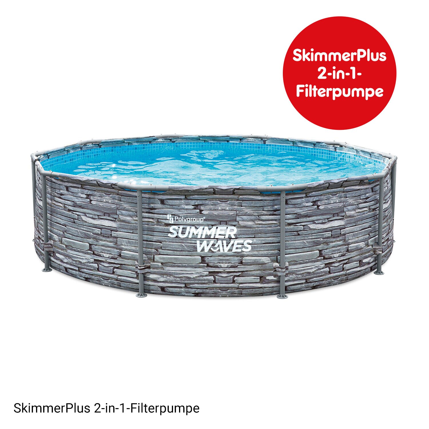 Summer Waves Active Frame Ø305×76 cm Stein grau | 04895215107585