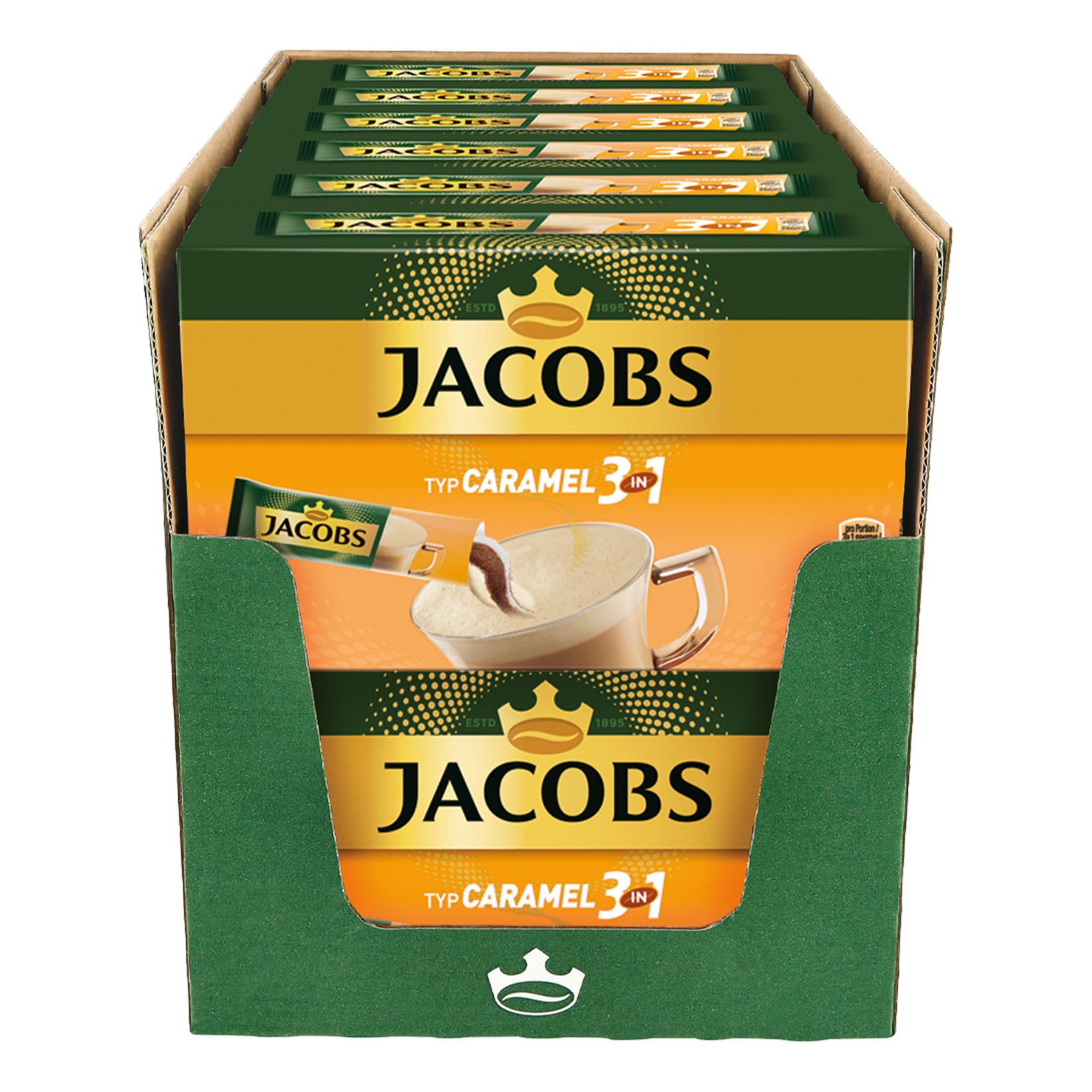 Jacobs Kaffeesticks Caramel 3in1 169 g, 12er Pack - Bild 1