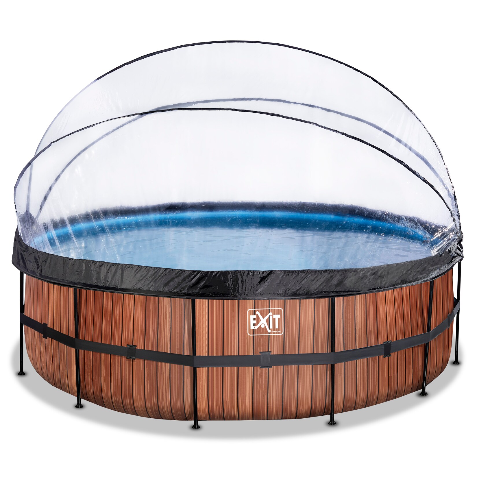 EXIT Frame Aufstellpool ø450x122cm mit Sandfilterpumpe, Abdeckung und Wärmepumpe, versch. Ausführungen