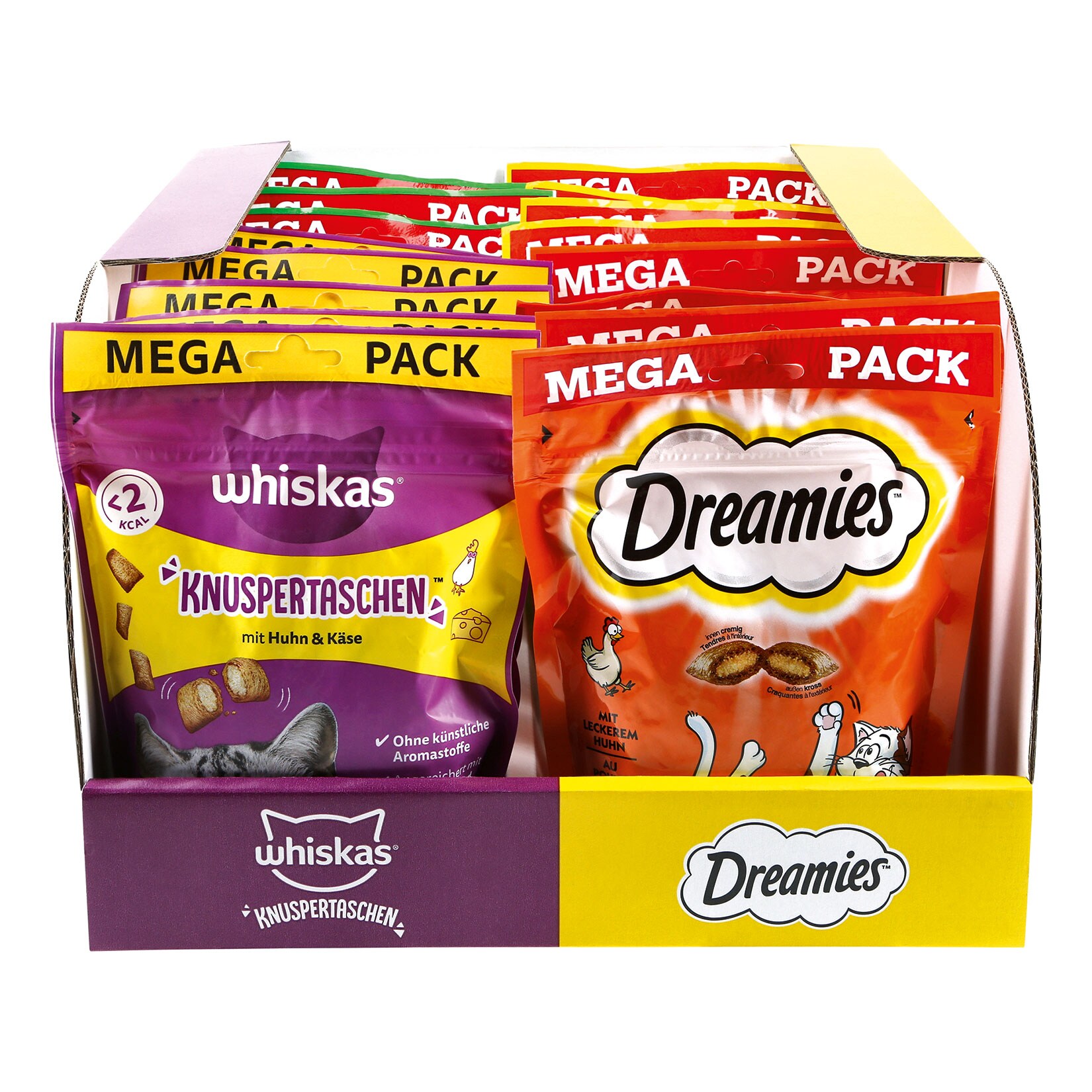 Whiskas / Dreamies Katzensnack Mega Pack 180 g, verschiedene Sorten, 16er Pack | 04008429165184