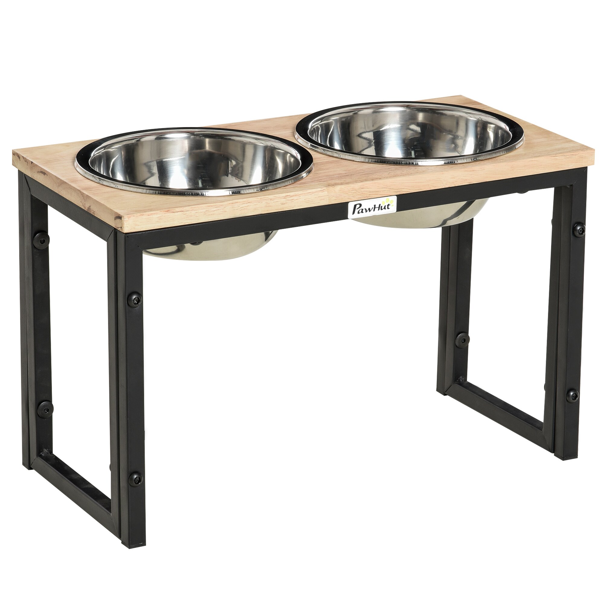 PawHut Futternapf Kiefernholz, Metall - Bild 1