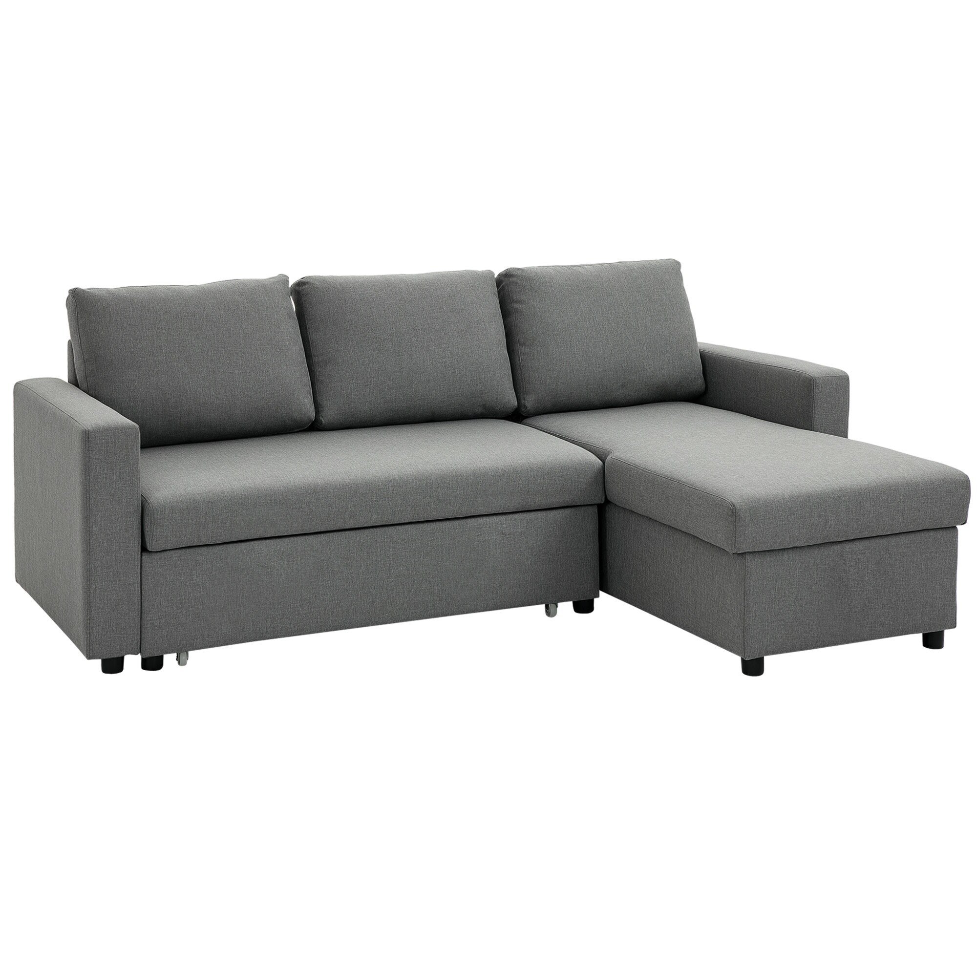 HOMCOM Ecksofa Leinenartiges Polyester, Schaumstoff - Bild 1