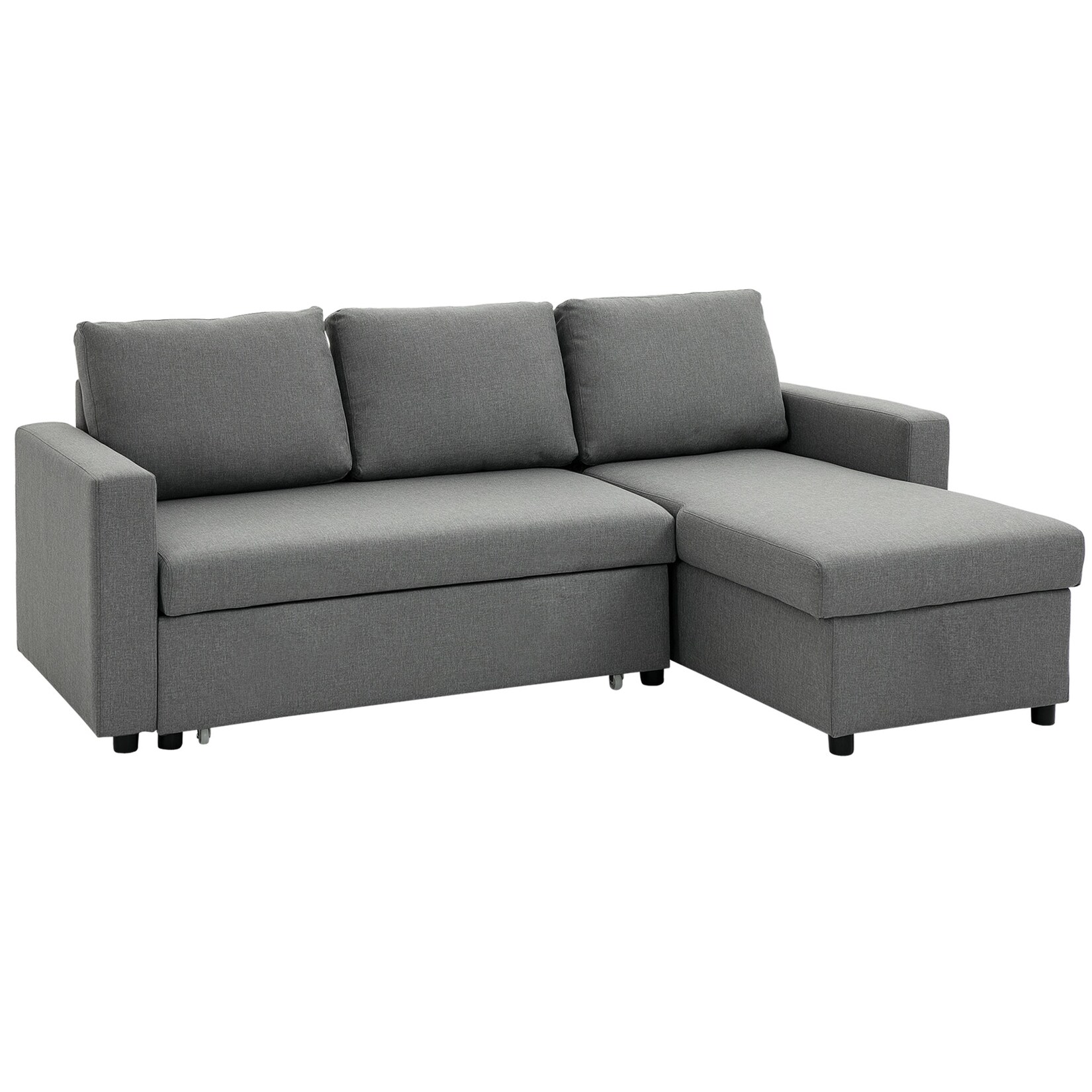 HOMCOM Ecksofa Leinenartiges Polyester, Schaumstoff | 04251774930963