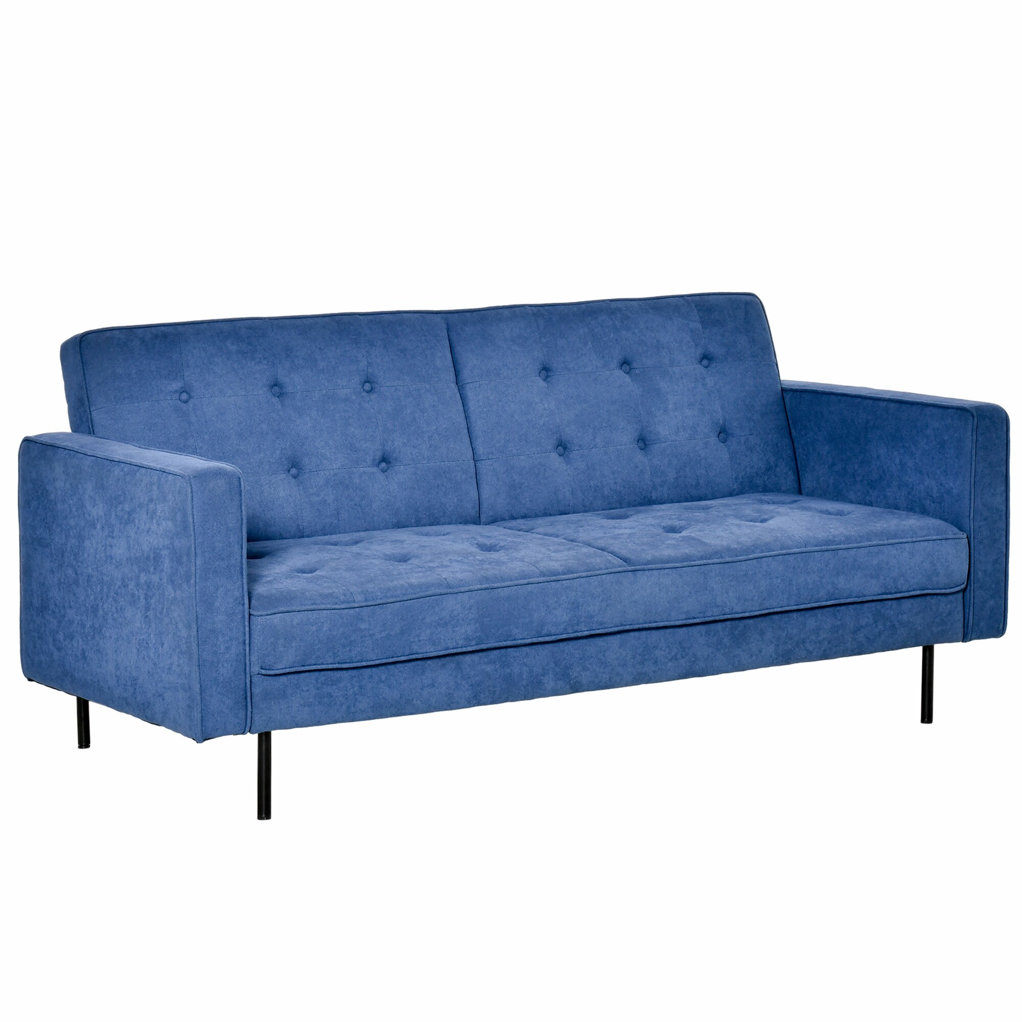 HOMCOM Schlafsofa Baumwollstoff, Eukalyptus, MDF, Schaumstoff - Bild 1