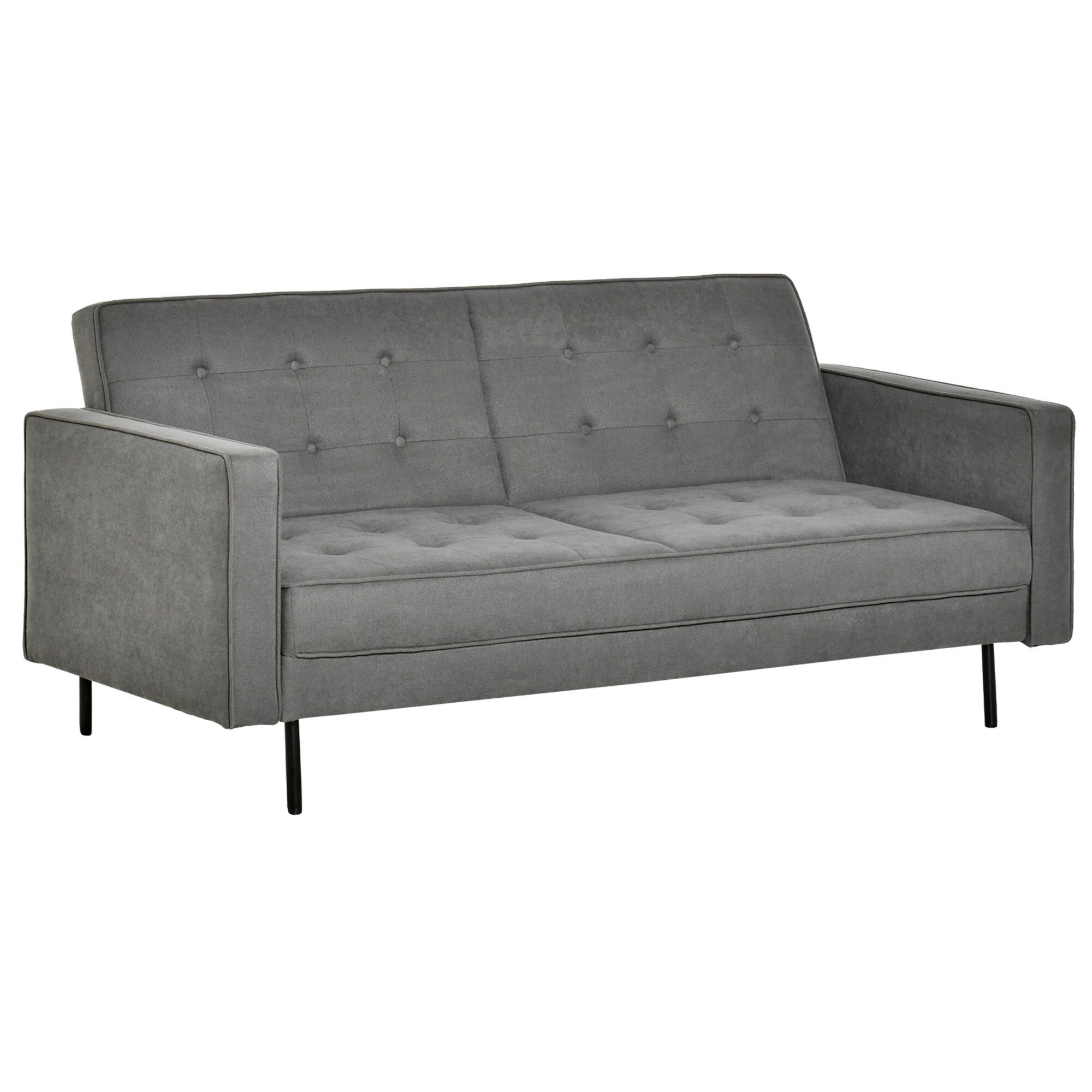 HOMCOM Schlafsofa Baumwollstoff, Eukalyptus, MDF, Schaumstoff - Bild 1