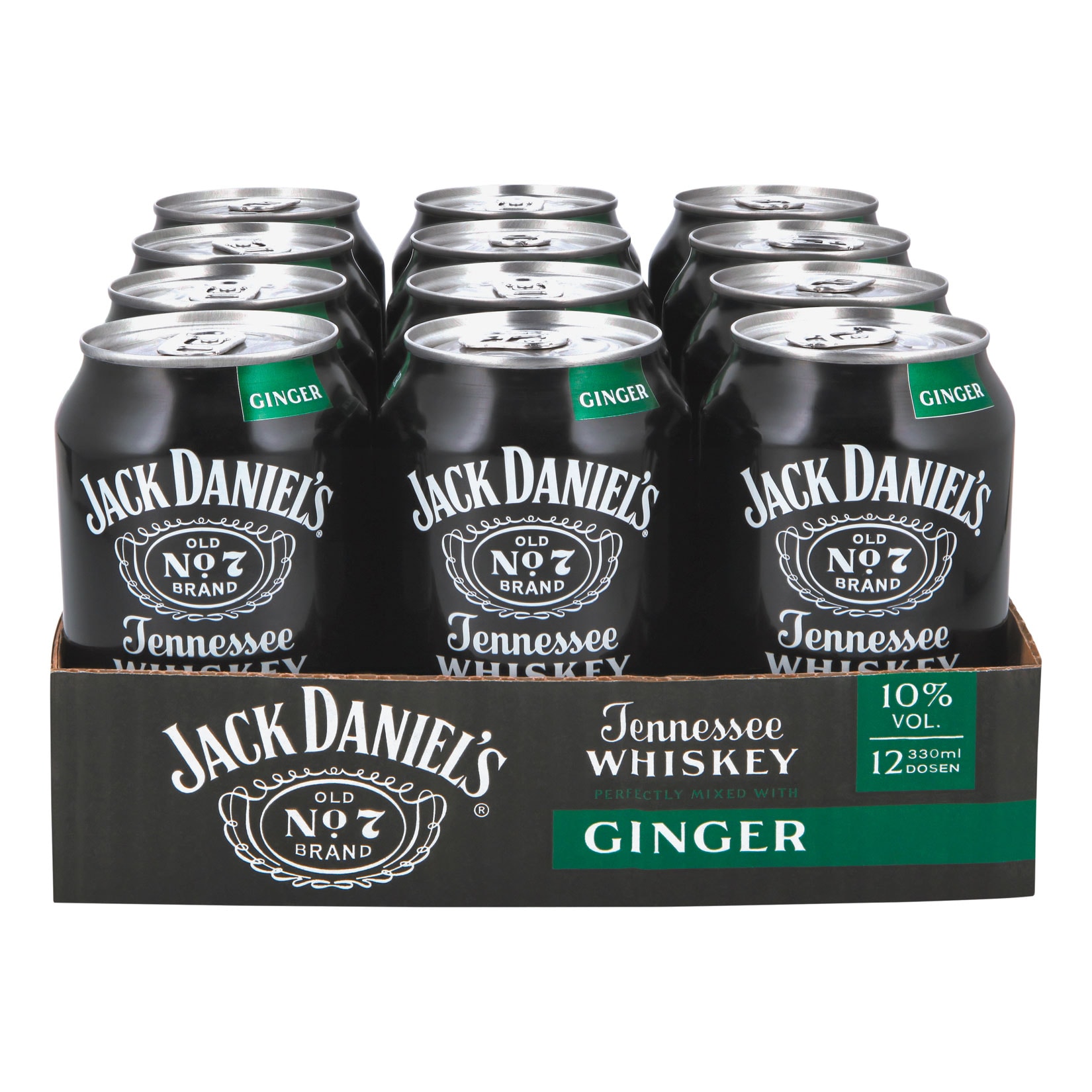 Jack Daniel's Whiskey & Ginger Mixgetr&auml;nk 10,0 % vol 0,33 Liter Dose, 12er Pack - Bild 1