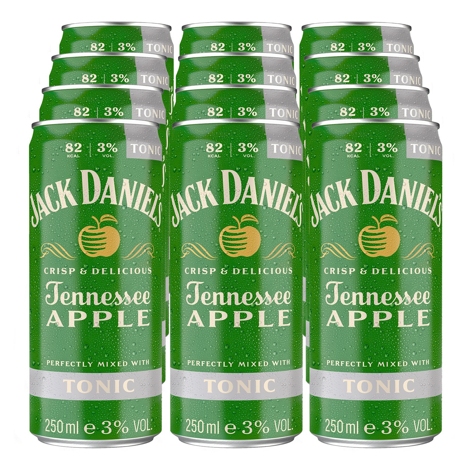 Jack Daniel&rsquo;s Whiskey Apple & Tonic Mixgetr&auml;nk 3,0 % vol 0,25 Liter Dose, 12er Pack - Bild 1