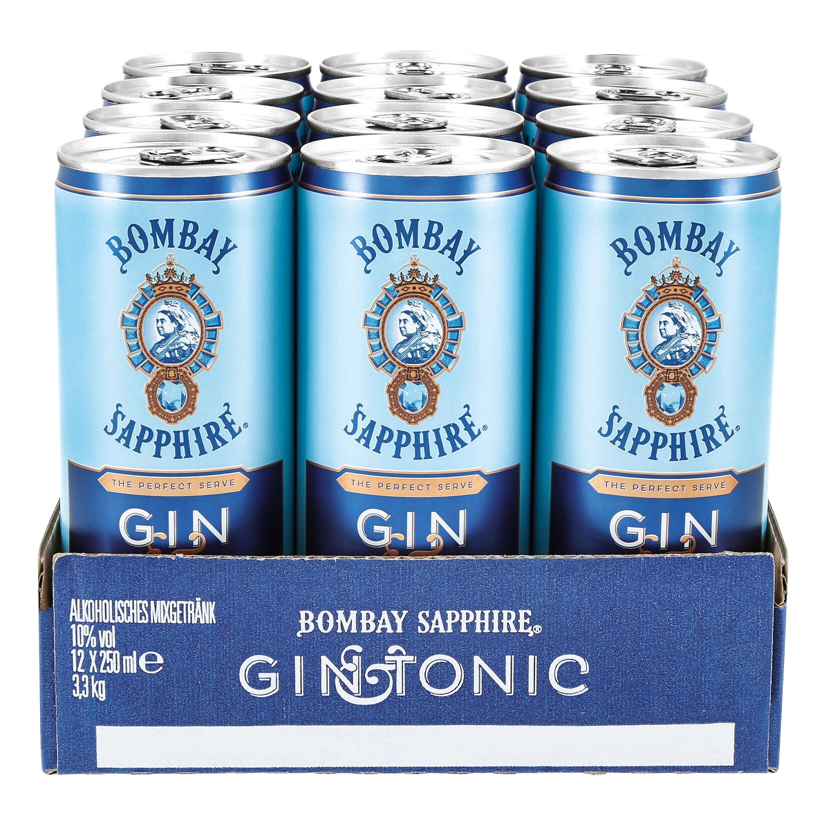 Bombay Sapphire Gin & Tonic Mixgetränk 10,0 % vol 0,25 Liter Dose, 12er Pack