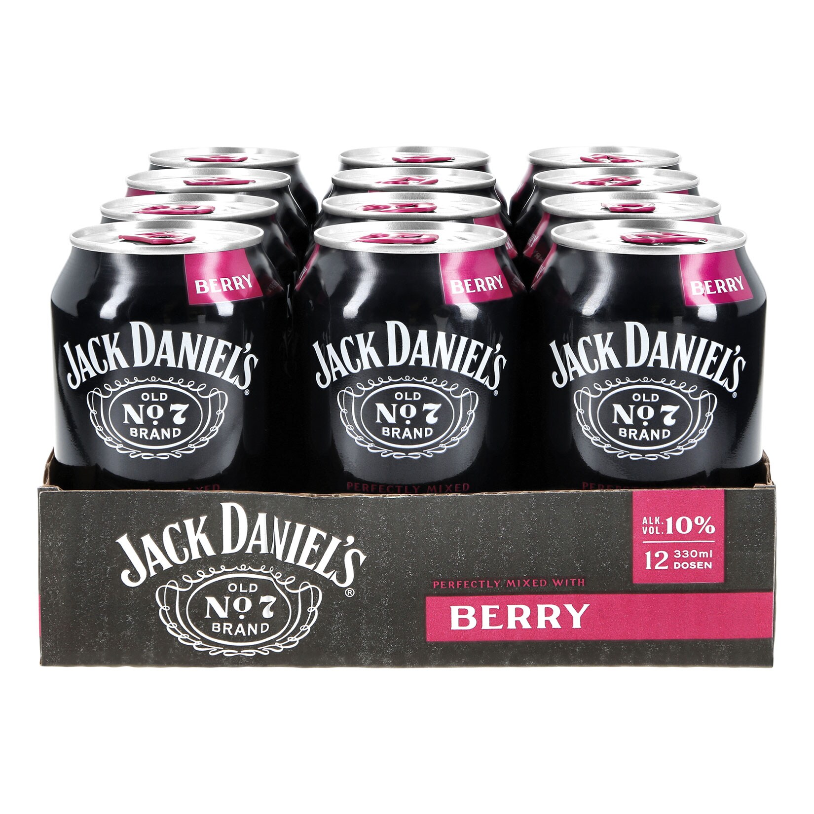 Jack Daniel's Whiskey & Berry Mixgetr&auml;nk 10,0 % vol 0,33 Liter Dose, 12er Pack - Bild 1