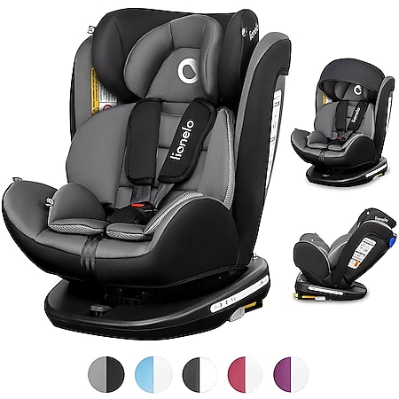 Lionelo Bastiaan Black Base Auto Kindersitz mit Isofix in grau schwarz Baby Autositz - Bild 1