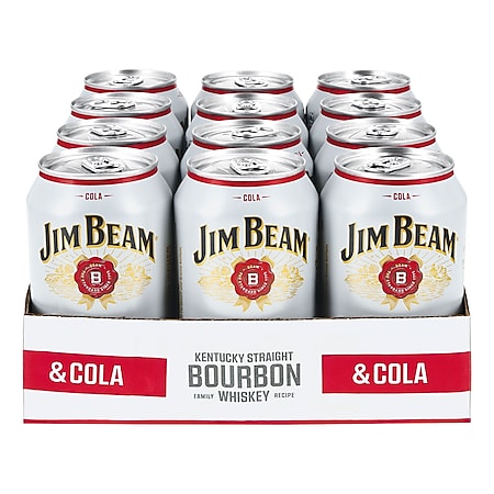 Jim Beam White Straight Bourbon Whiskey & Cola 10,0 % vol 0,33 Liter, 12er Pack - Bild 1