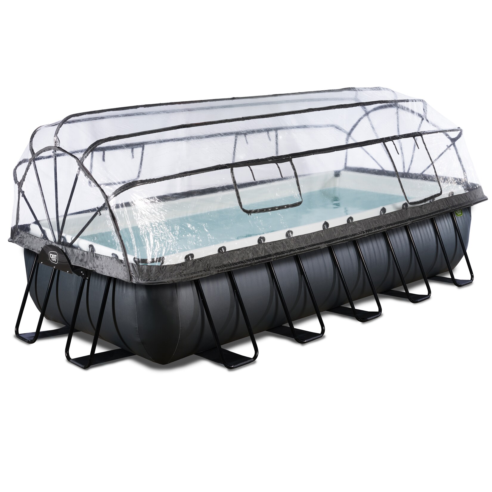 EXIT Black Leather Pool mit Sandfilterpumpe, Abdeckung und Wärmepumpe, versch Ausführungen | 08720289693824