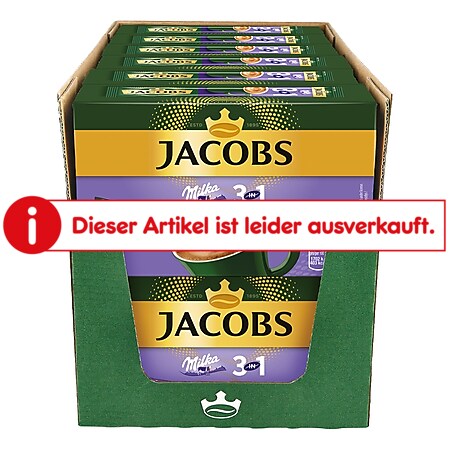 Jacobs Kaffeesticks Milka 3in1 180 g, 12er Pack - Bild 1