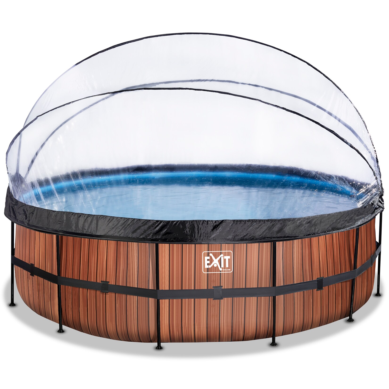 EXIT Frame Pool ø488x122cm mit Sandfilterpumpe, Abdeckung + Wärmepumpe versch. Ausführungen