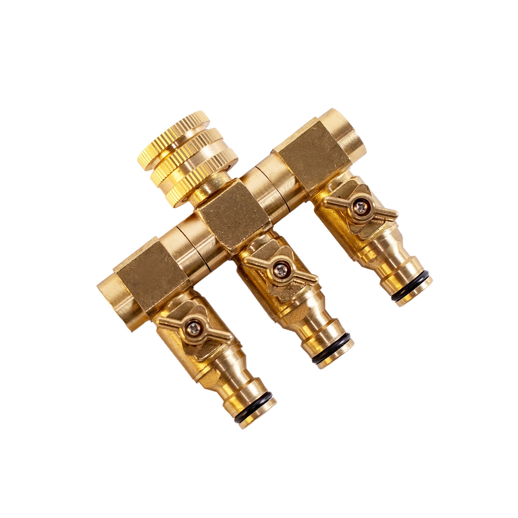 UPP Wasserverteiler 3 Wege f&uuml;r 1/2' + 3/4' / Wasserhahnanschluss /Wasserhahnstecker - Bild 1