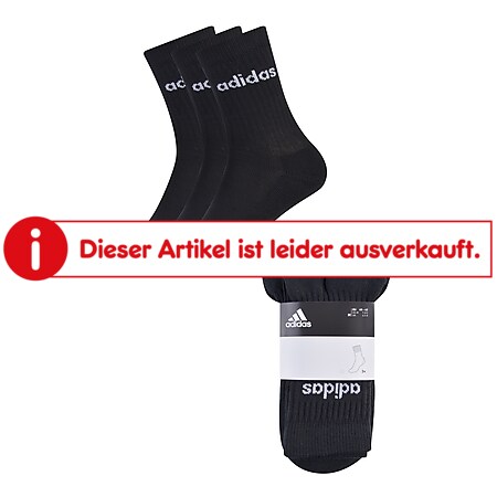 Adidas Sportsocken - versch. Farben und Größen - schwarz, Gr. M 40/42 - Bild 1