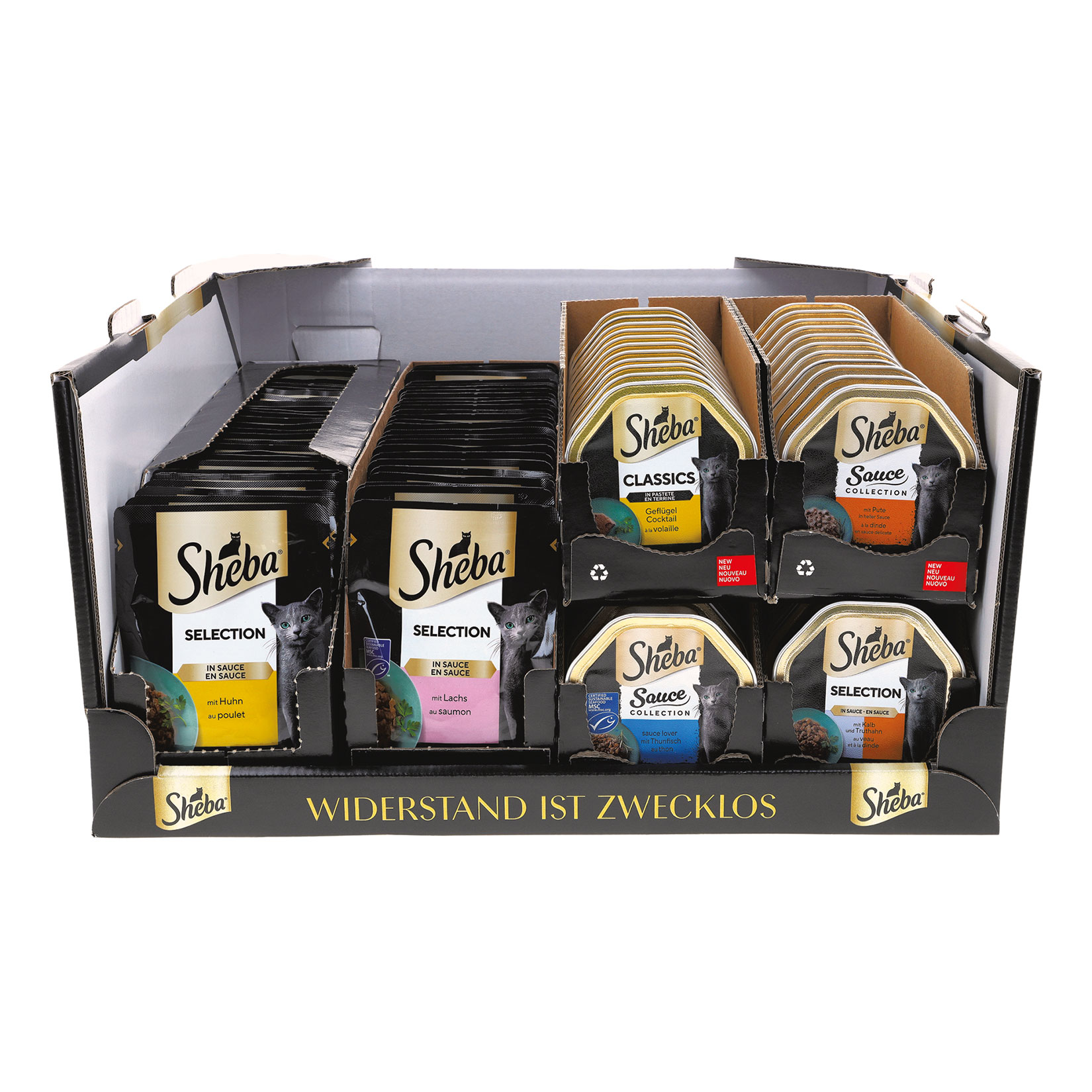 SHEBA&reg; Schale und Portionsbeutel 85 g, verschiedene Sorten, 100er Pack - Bild 1