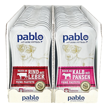 Pablo Hundenahrung Pastete 175 g, verschiedene Sorten, 30er Pack - Bild 1