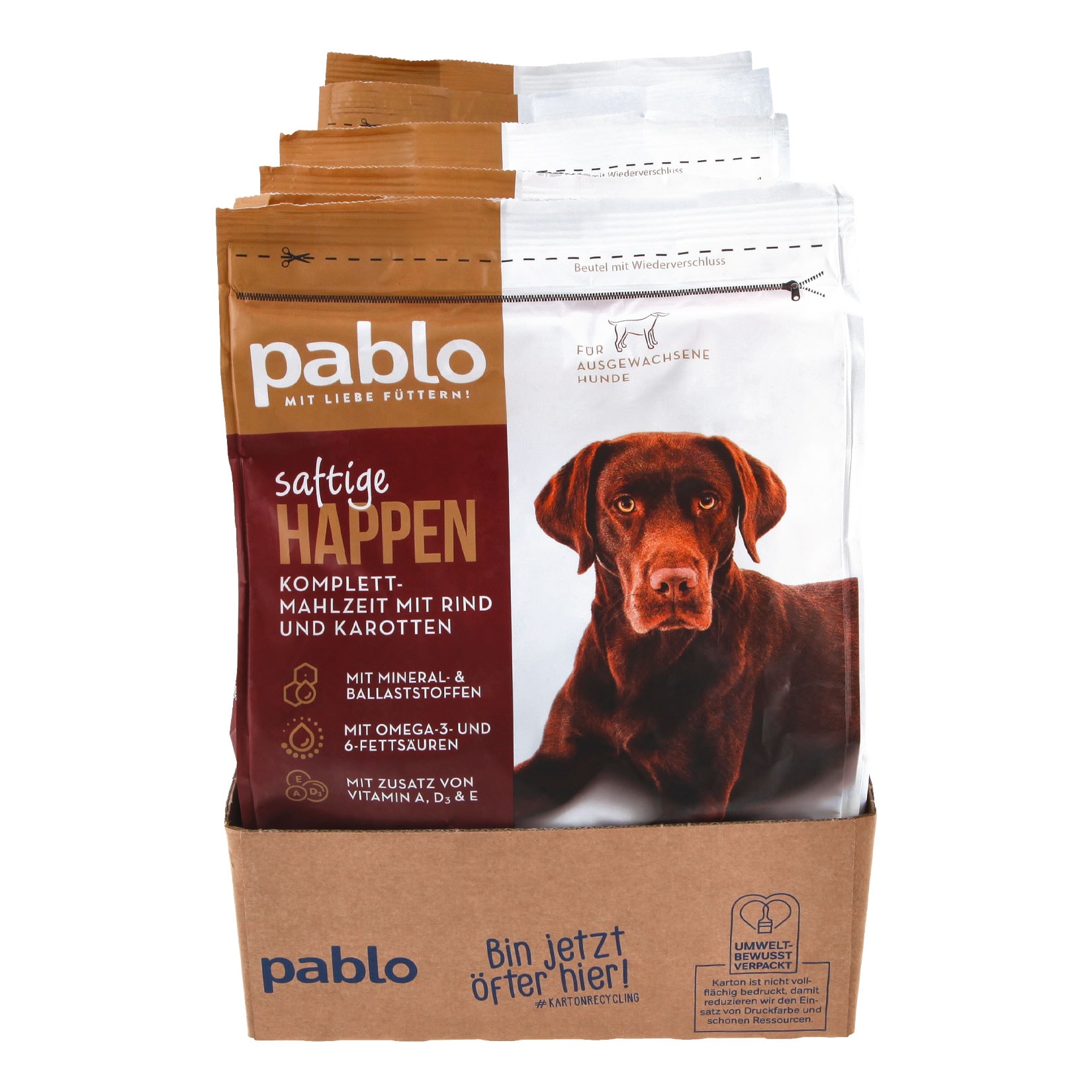 Pablo Hundenahrung Saftige Happen 1,5 kg, 5er Pack - Bild 1