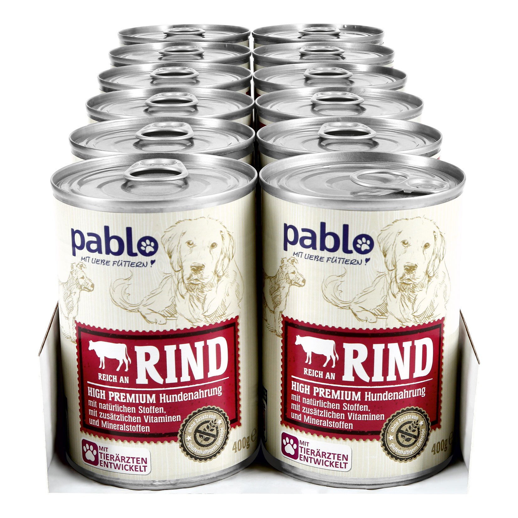 Pablo Hundenahrung Reich an Rind  400 g, 12er Pack - Bild 1