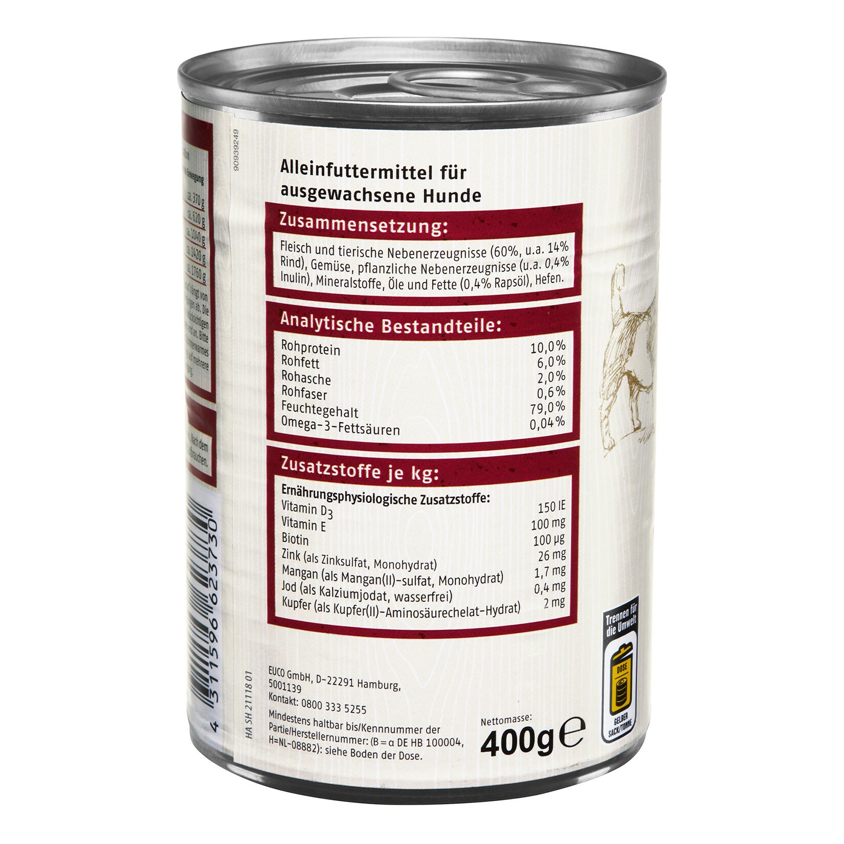 Pablo Hundenahrung Reich an Rind 400 g, 12er Pack online kaufen bei Netto