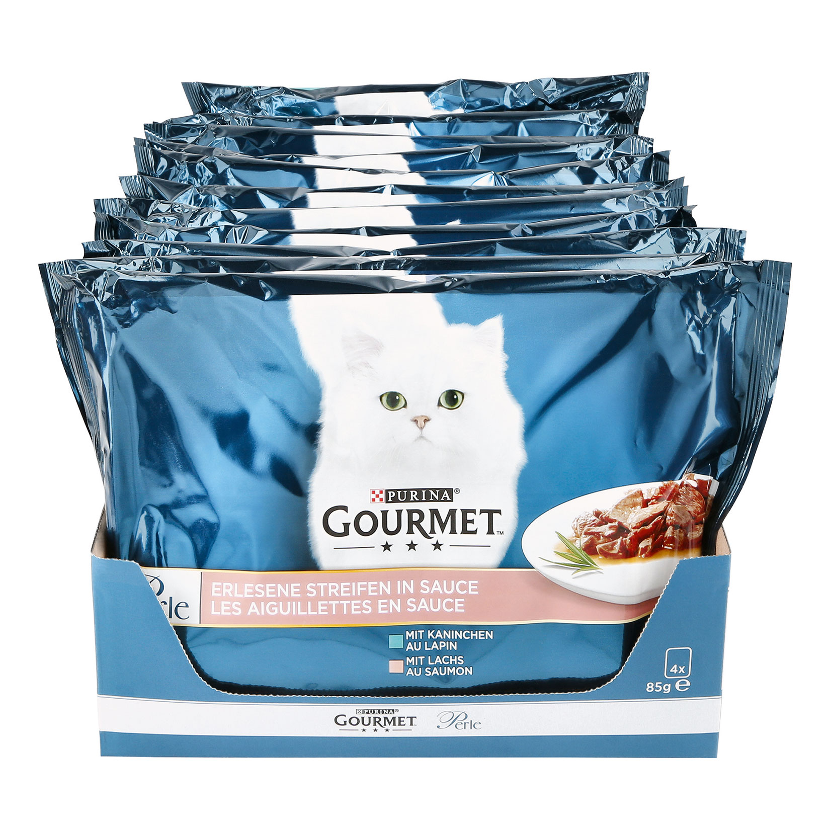 PURINA Gourmet Perle Erlesene Streifen Katzennahrung 340 g, verschiedene Sorten, 12er Pack - Bild 1